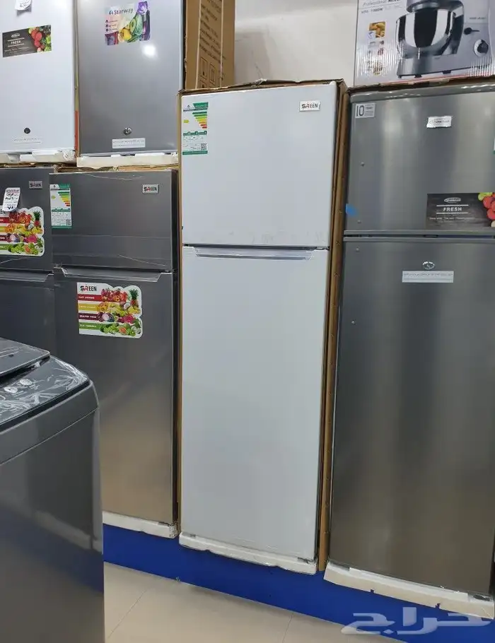 ثلاجة تبريد وتجميد بخار سرين بابين 8.9 قدم  أبيض ثلاجه وسط 0