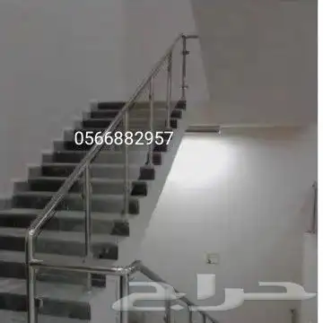تركيب درابزين استانلس ستيل سلم الدرج و زجاج 1