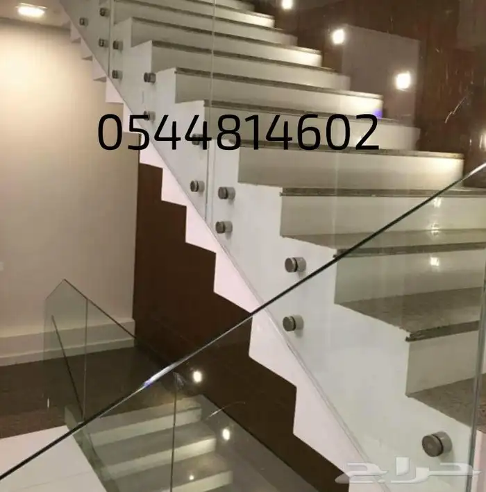 درابزين سلم زجاج سيكوريت استانلس ستيل 2