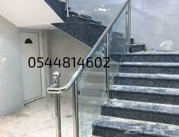 درابزين سلم زجاج سيكوريت استانلس ستيل 4