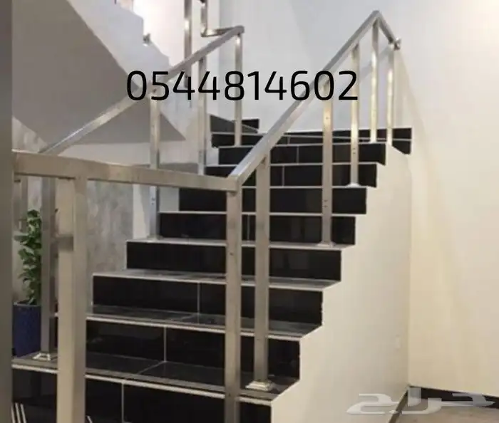 درابزين سلم زجاج سيكوريت استانلس ستيل 3