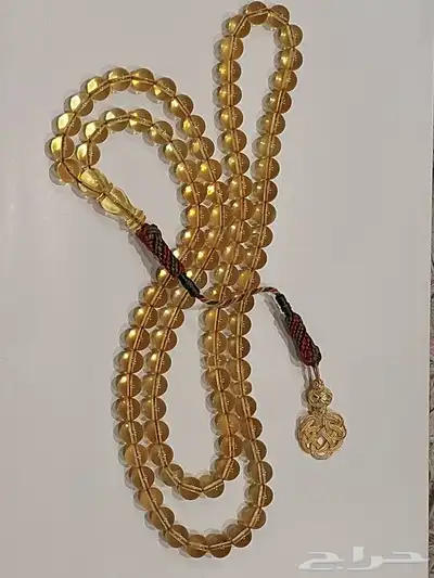 مسباح سبحة كهرمان شفاف طبيعي 99 خرزة 1