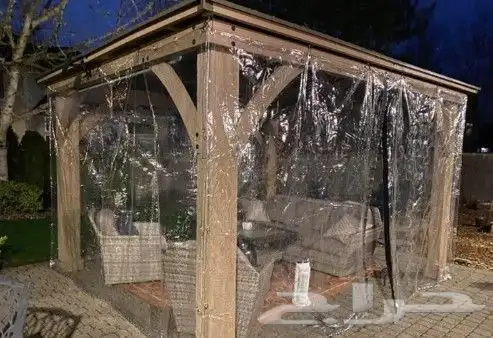 ستائر بلاستيك شفاف مشمع ثابته ومتحركة 0