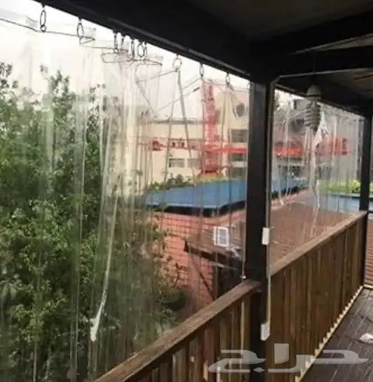 ستائر بلاستيك شفاف مشمع ثابته ومتحركة 3