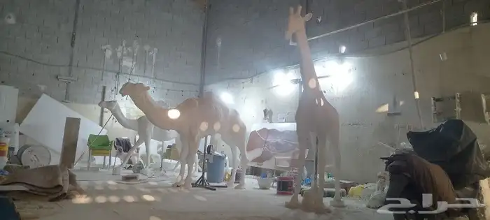 نحت مجسمات بأحجام كبير وفق الطلب فوم  فايبر قلاس حديد 0