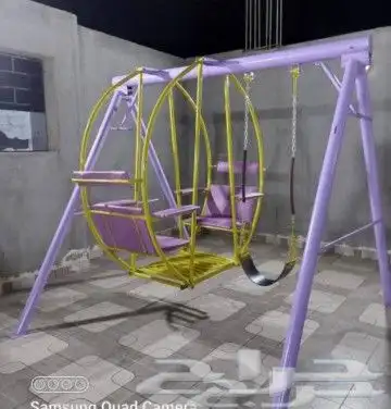 A bouncy rotating rubber swing all in iron. All new 3