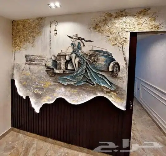رسام جرافيتي محترف ونحات رسم بارز علي الجدران صخور بارزة 4