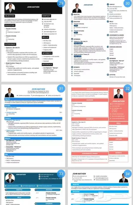 تصميم سيرة ذاتية احترافية pdf 7