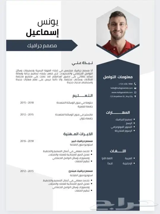 تصميم سيرة ذاتية احترافية CV 1