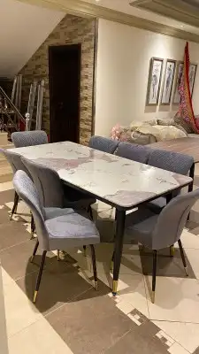 افخم طاولات الطعام جودة ممتازة خشب رخام زجاج جديد 26