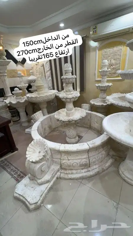 حجر طبيعي نوافير مغاسل كونترات ارفف وجه جبل 4