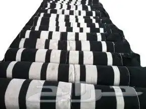 قماش مخطط ابيض اسود 4