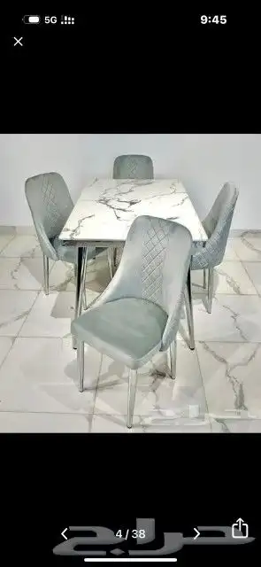 افخم طاولات طعام الخشب والرخام جودة ممتازة جديد بالكرتون 21