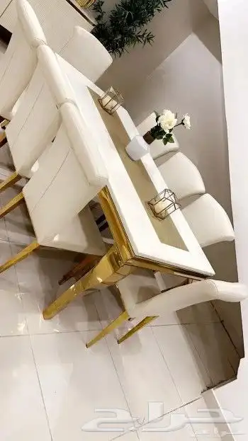 افخم طاولات طعام الخشب والرخام جودة ممتازة جديد بالكرتون 22