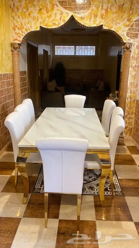 افخم طاولات طعام الخشب والرخام جودة ممتازة جديد بالكرتون 29