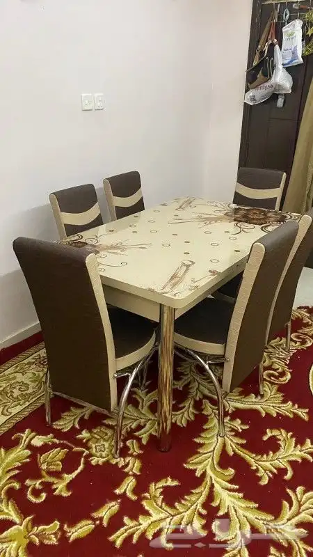 افخم طاولات طعام الخشب والرخام جودة ممتازة جديد بالكرتون 6