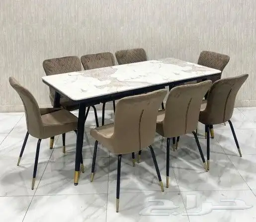 افخم طاولات طعام الخشب والرخام جودة ممتازة جديد بالكرتون 32