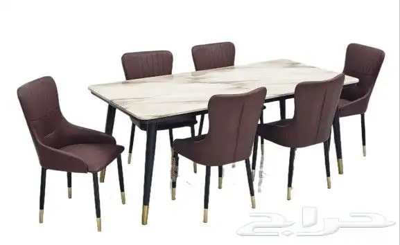 افخم طاولات طعام الخشب والرخام جودة ممتازة جديد بالكرتون 10