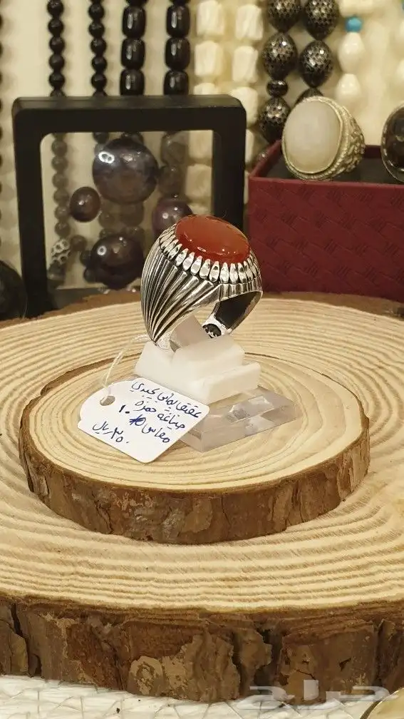 خواتم عقيق يماني كرزي وكبدي 5