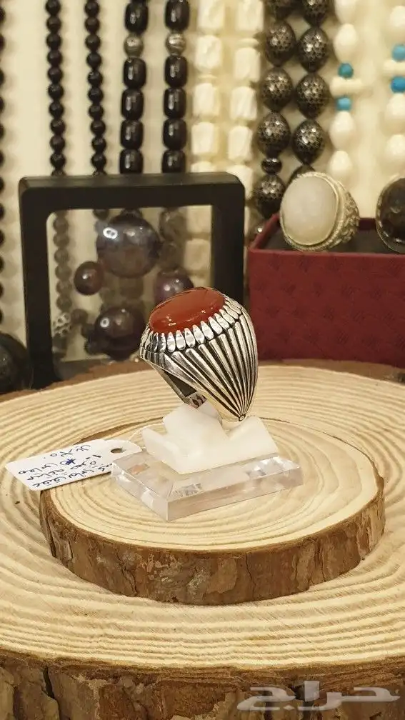 خواتم عقيق يماني كرزي وكبدي 6