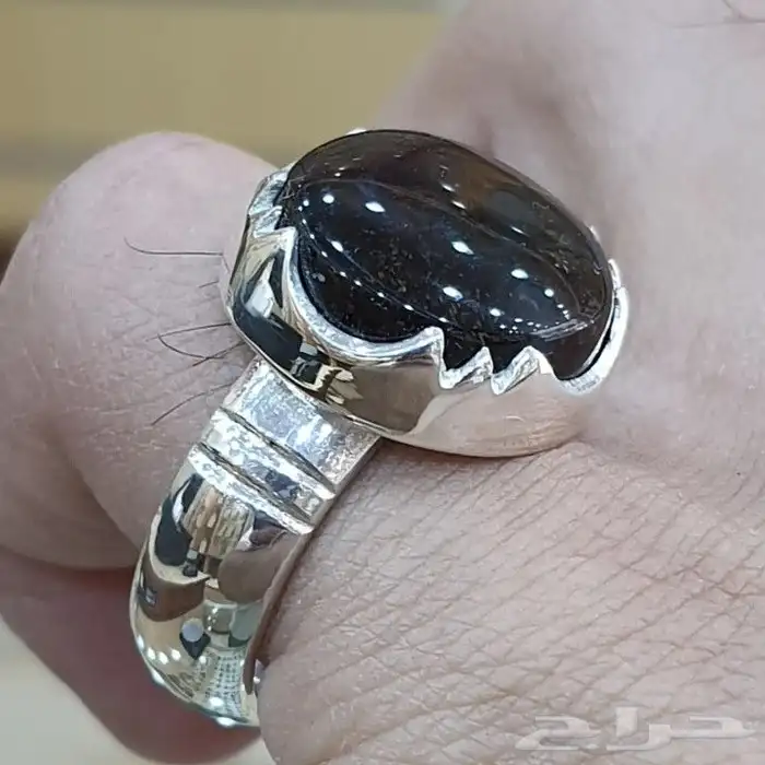 خاتم عقيق يماني تمري مزعفر 1