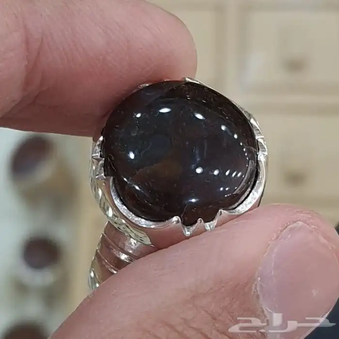 خاتم عقيق يماني تمري مزعفر 5