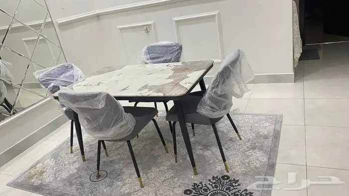 افخم انواع طاولات طعام رخام جودةقويةكراسي مريحة توصيل وتركيب 8