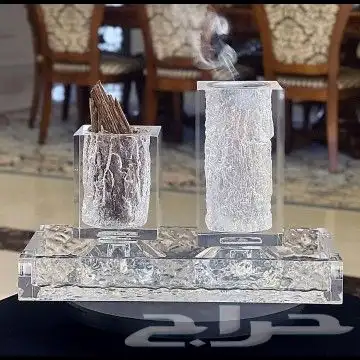 طقم مبخره زجاج مع حامل بخوررر 2