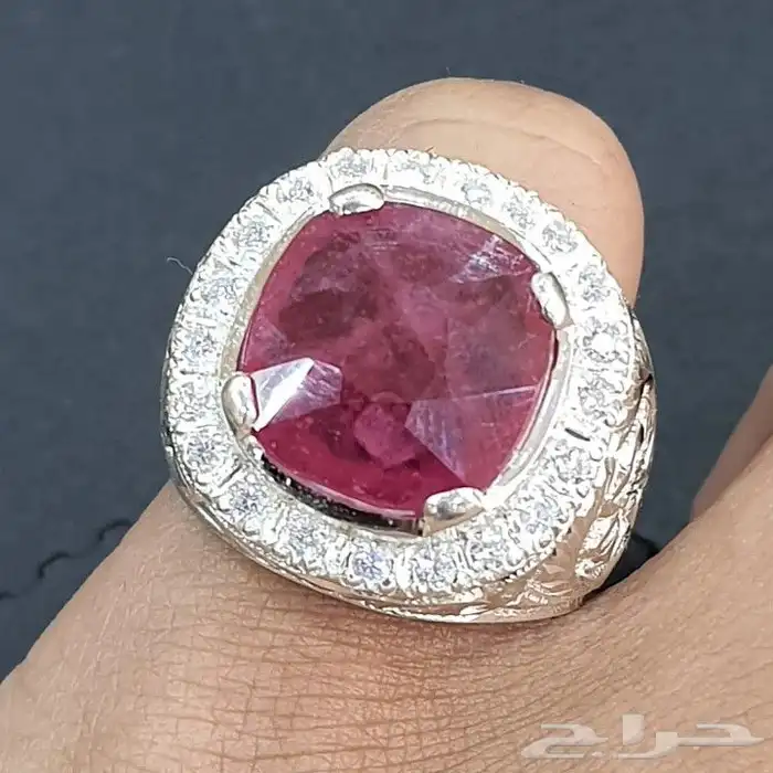 خاتم ياقوت افريقي طبيعي فاخره 1