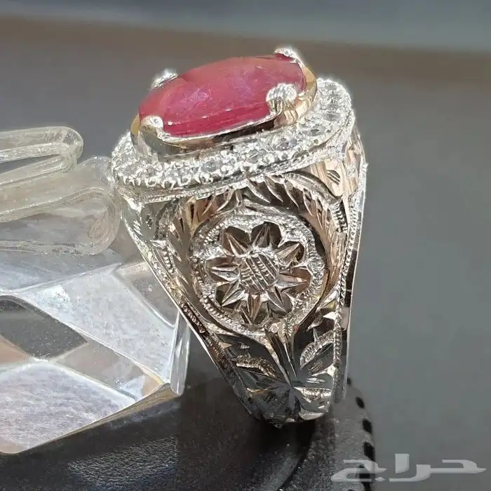 خاتم ياقوت افريقي طبيعي فاخره 5