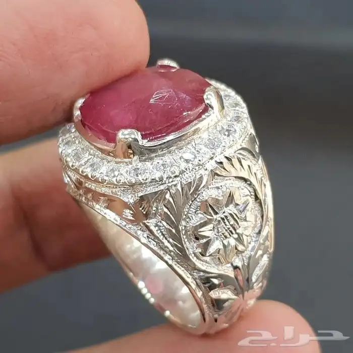 خاتم ياقوت افريقي طبيعي فاخره 2