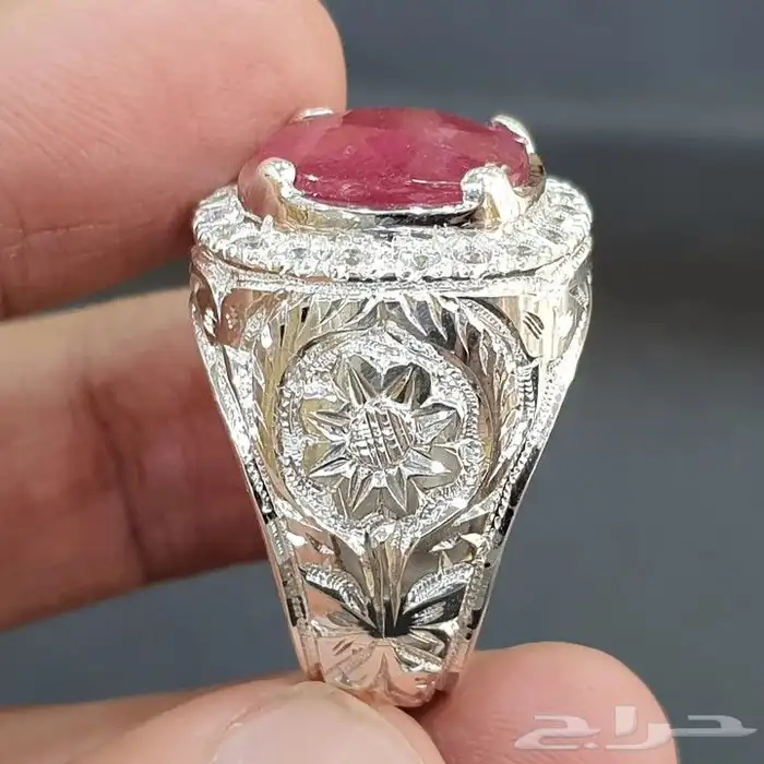 خاتم ياقوت افريقي طبيعي فاخره 4