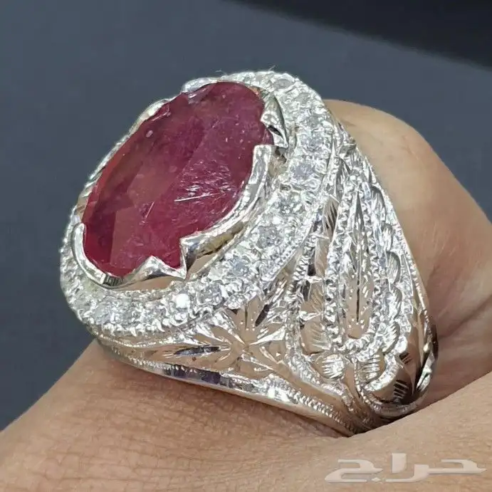 خاتم ياقوت افريقي طبيعي فاخر 1