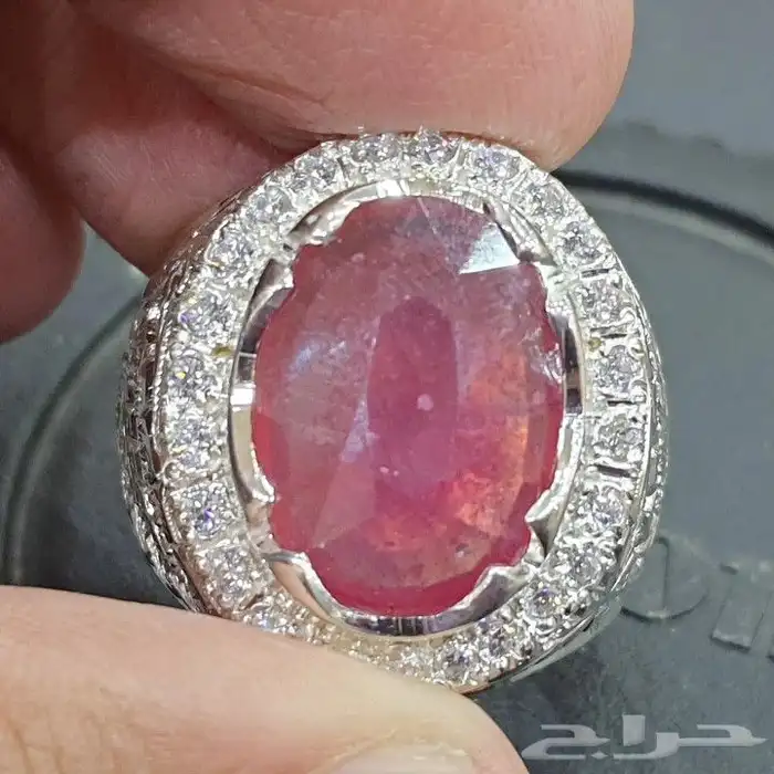 خاتم ياقوت افريقي طبيعي فاخر 4