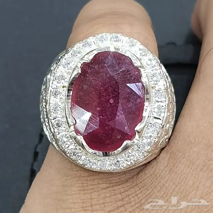 خاتم ياقوت افريقي طبيعي فاخر 5