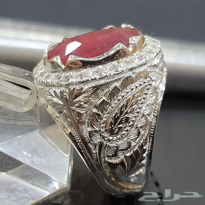 خاتم ياقوت افريقي طبيعي فاخر 3