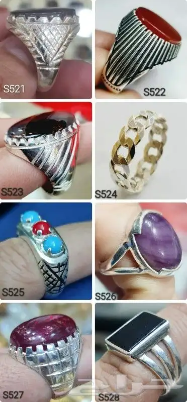 خواتم فضه رجالي عيار 925تفصيل حسب الطلب 8