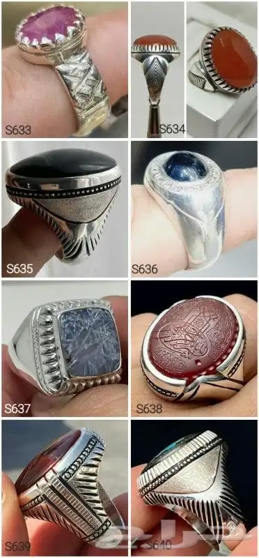 خواتم فضه رجالي عيار 925تفصيل حسب الطلب 5