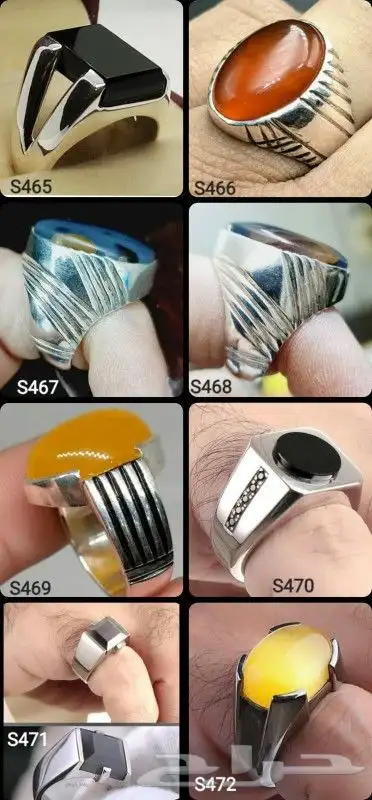 خواتم فضه رجالي عيار 925تفصيل حسب الطلب 9