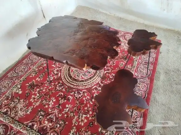 طقمين طاولات جذوع شجر طبيعي شغل يدوي مضمون بسعرمغري 5