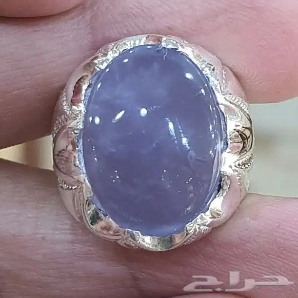 خاتم عقيق يماني بنفسجي فاخره 5