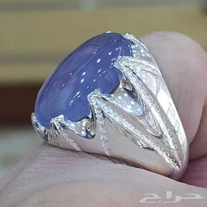 خاتم عقيق يماني بنفسجي فاخره 2