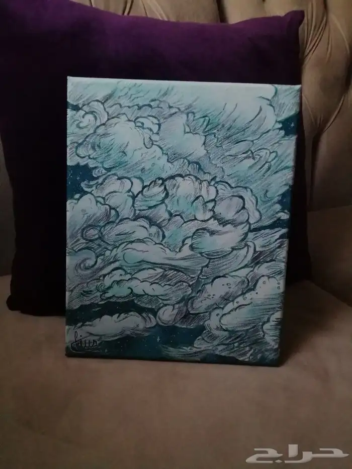 لوحه كانفوس مرسومة يدويا أسر منتجه لوحه جداريه 4