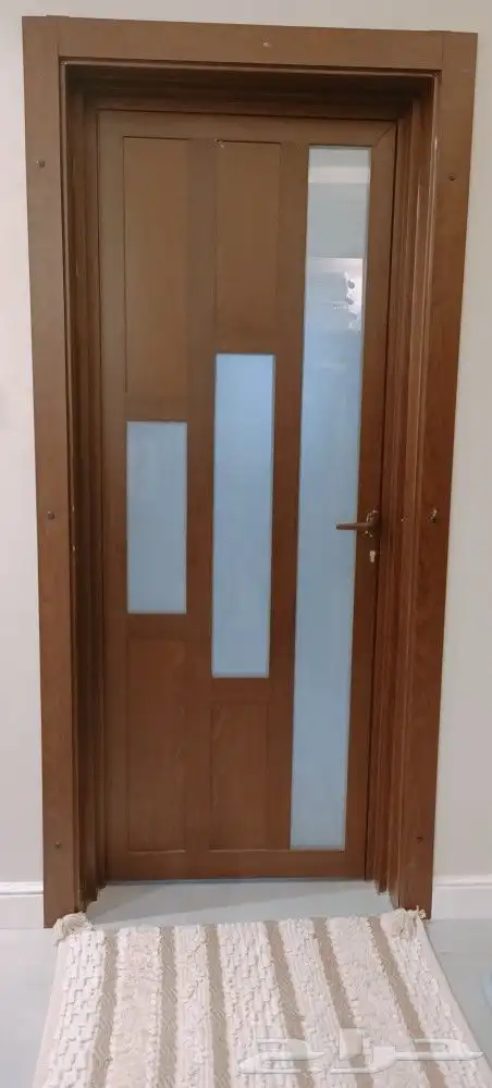 Aluminum door with wooden color 0
