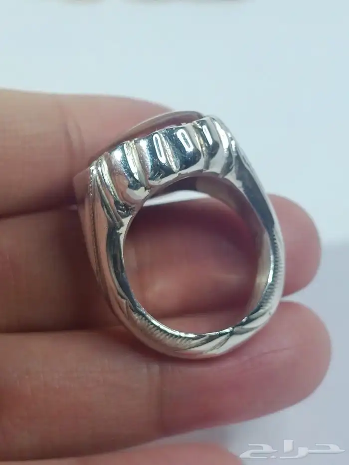 خاتم عقيق يمني شجري فاخر فضة 925 4
