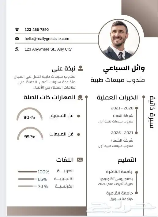 تصميم سيرة ذاتية احترافية CV 6
