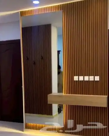 مداخل مرايا مع بديل الخشب مع الرف 2