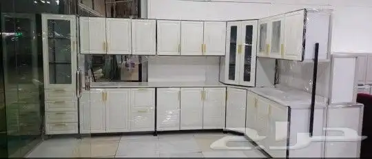 مطبخ جاهز وتفصيل صاج الماني جديد رفوف اربعه ملي ورخام صناعي 5