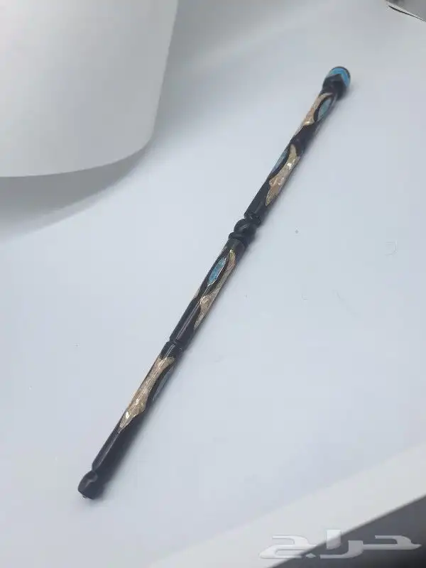 عصا صولجان خشب ابنوس مطعم بالاحجار 3