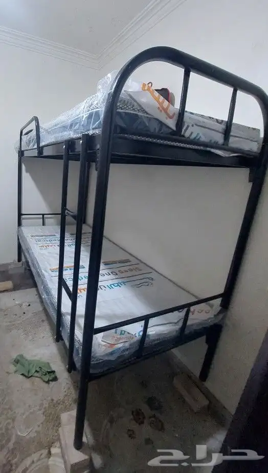سرير حديد متوفر نفر دور واحد ودورين مراتب طبيه بطانيات مخدات 1
